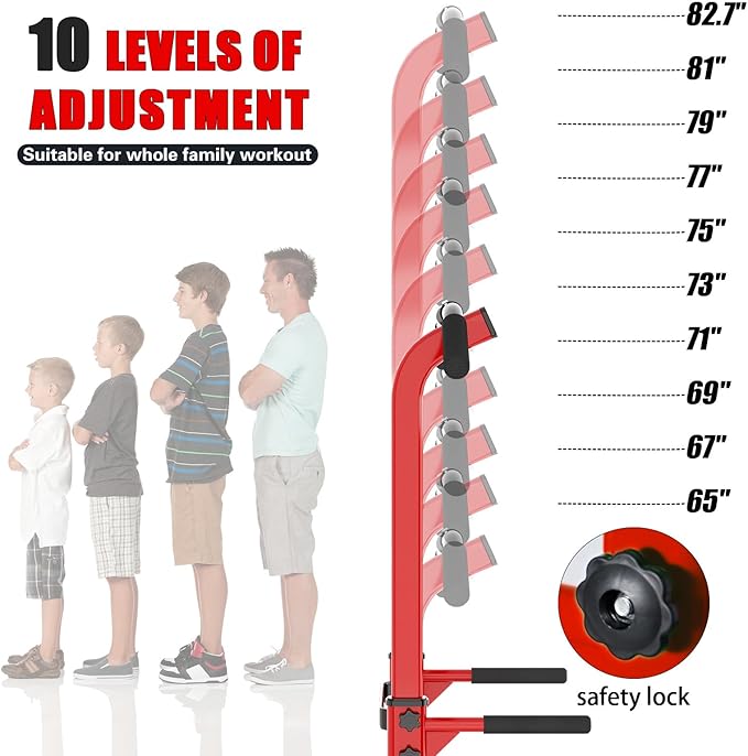 soges Power Tower Pull Up Bar Station, Free Standing Pull Up Rack Dip Station for Home Gym, Height Adjustable Home Strength Training Fitness Workout Equipment