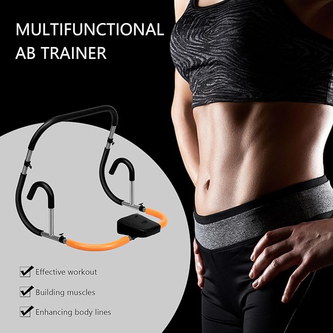 GYMAX Ab Crunch Trainer, Portable Ab Workout Equipment with Padded Headrest for Core Muscle Strength, Abdominal Exercise Machine for Suit Up Trainer for Home Gym Fitness