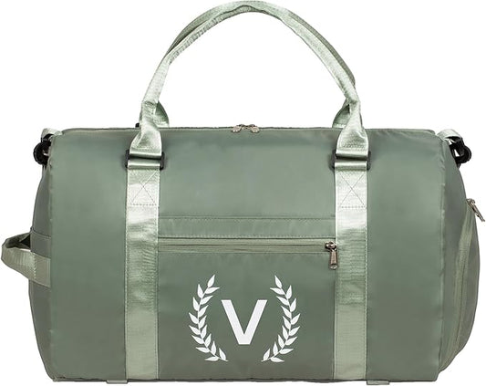 Gym-Travel Duffel Bag, Personalized Women's Duffle Bag with Shoe Compartment, Sports Bag for Yoga & Dance, Red, Size V