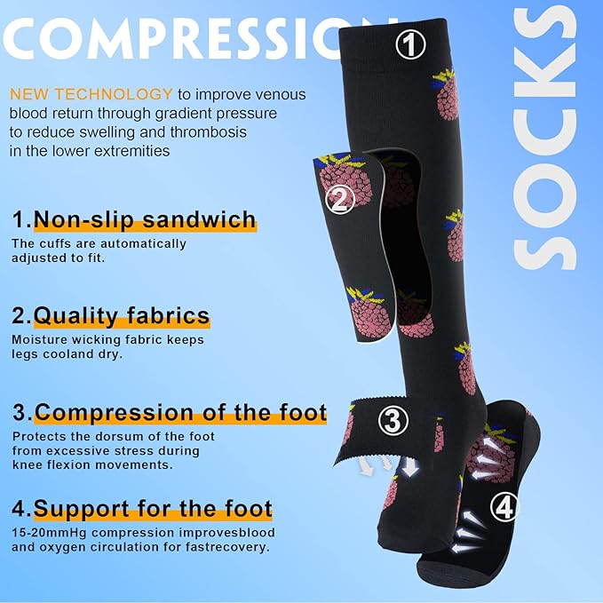 bropite Compression Socks for Women & Men Circulation-Support Knee High Socks 20-30 mmhg-Best for Running,Medical,Nurse,Travel