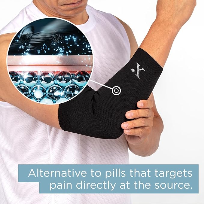 Medicine-Infused Pain Relieving Elbow Compression Sleeve for Men and Women with Elbow Pain, Tennis Elbow, Tendonitis, and Arthritis