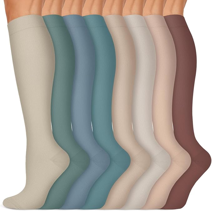 Iseasoo Copper Compression Socks (15-20 mmHg) for Men & Women - Running, Hiking, Cycling, Travel - Improves Circulation