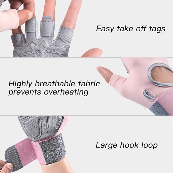 Iron Grit Weight Lifting Gloves,for Men and Women, Workout Gloves with Wrist Support for Exercise, Weightlifting, Training, Pull-ups Breathable and Snug fit