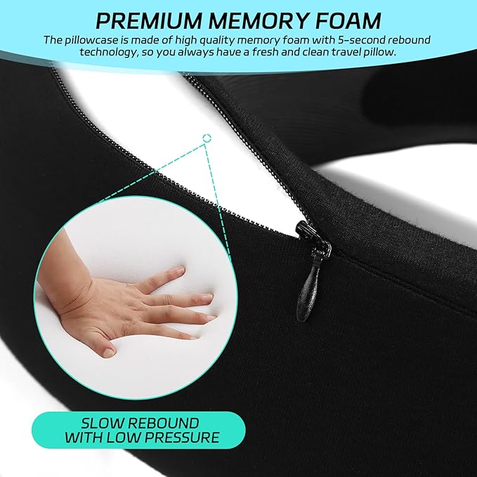 2024 New Memory Foam Travel Pillow for Airplanes,Neck Pillow for Traveling,Neck Plus Travel Pillow,Neck Plus Travel Neck Pillow