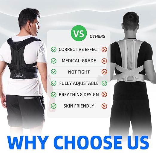 IYDoaMea Posture Corrector for Women and Men ( Order A Size Up ) Upgraded Back Brace Support, Adjustable Shoulder Straightener for Improving Back Posture, Relief for Upper and Lower Back, Lumbar, Neck, Shoulder Pain (2XL(43.3~49.2))