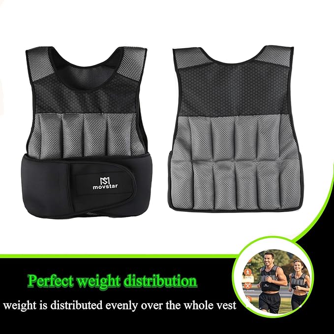 Adjustable Weighted Vest Women Men with Reflective Design 10lbs,20lbs Workout Vest for Strength Training, Walking, Jogging, Weightlifting, Running Men Women