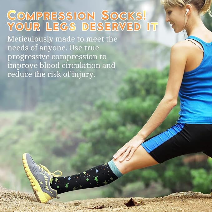 Compression Socks for Women & Men 15-20 mmHg, Best for Medical, Nursing, Running, Athletic, Varicose Veins, Travel