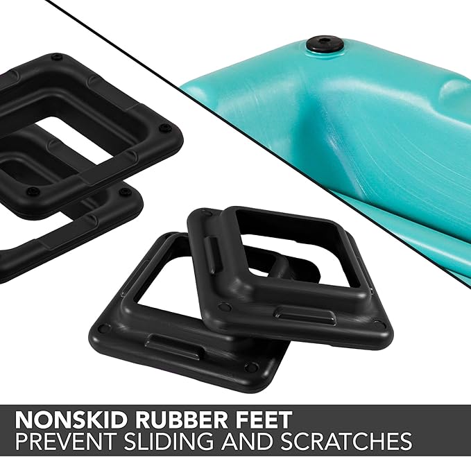 The Step (Made in USA) Original Aerobic Platform – Health Club Size – With Four Original Risers (Teal Platform with Black Risers), One Size