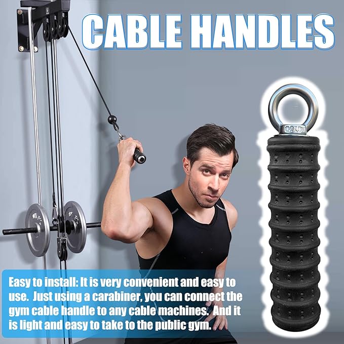 Ergonomic Tricep Rope Pulldown Attachments, Upgraded 27 32 40 & 47 Inch Extra Long Triceps Rope Cable Attachments for Gym, LAT Pull Down Bar for Cable Machine, Tricep Workout Cable Attachments