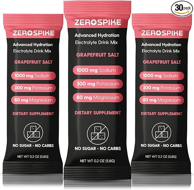 No Sugar Electrolytes Powder Packets | Keto & Fasting Salts Drink Mix | Supplements: The Key Hydration Nutrients Missing from Purified Water | Clean, Grapefruit, Calorie Free | 30 Sticks