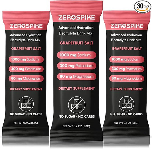 No Sugar Electrolytes Powder Packets | Keto & Fasting Salts Drink Mix | Supplements: The Key Hydration Nutrients Missing from Purified Water | Clean, Grapefruit, Calorie Free | 30 Sticks