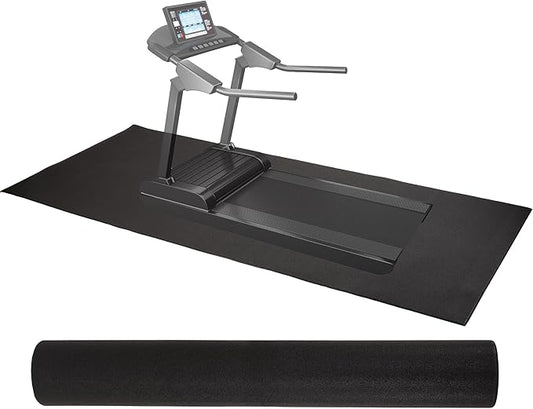 Treadmill Mat, 1/4" Thick Walking Pad with Shock Absorption Noise Reduction, Non-Slip High Density Home Gym Floor Mats for Treadmills, Elliptical, Exercise Bike, 48" x 96" Fitness Equipment Mat