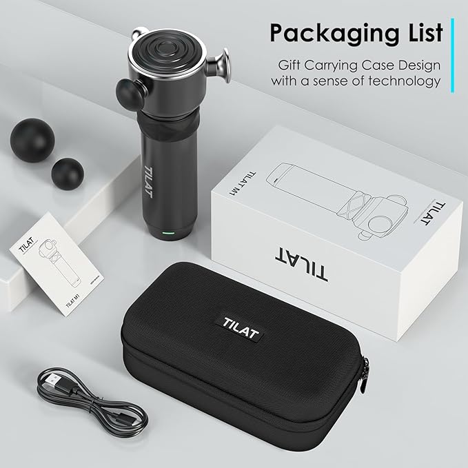 Massager Gun Deep Tissue, Cordless Vibrating Muscle Massage Gun - Handheld Mini Massager for Back, Neck and Fascial Binding - Targetred Trigger Point Therapy Massage Gun