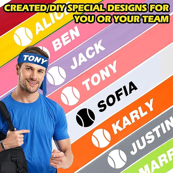 ONUPGO 18Pcs Head Ties for Men Women, Adjustable Headbands Sports Sweatband Ninja Ties Head Band, Sweat Wicking Workout Headband for Sports, Running, Tennis, Yoga, Soccer, Karate