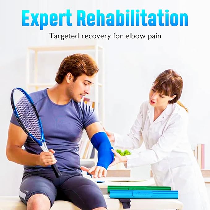 FitBeast Flex Therapy Bar, Tennis Elbow Therapy Bar - Ideal for Relieve Tendonitis Pain & Improve Grip Strength, Fitness Resistance Bar for Golfers Elbow & Tendinitis, Twist Bar for Physical Therapy