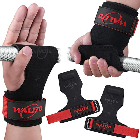 WALITO Weight Lifting Wrist Strap, Double Leather Weightlifting Wrist Straps for Gym Strength Training, Neoprene Padded Wrist Wraps - for Men & Women (Pair)