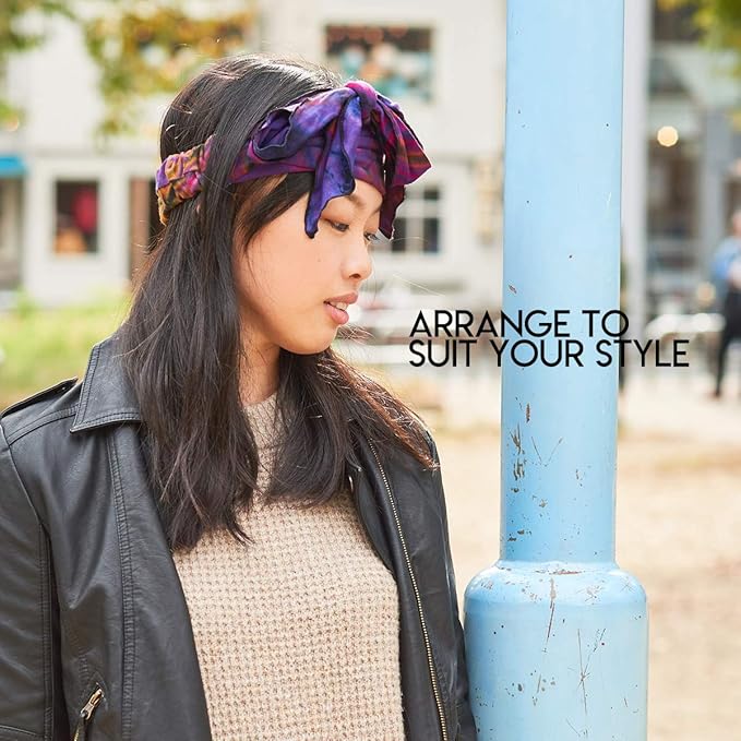 CHARM Tie-Dye Womens & Mens Workout Headband, Hand-dyed Elastic Hippie Tie Sweatband for Sports & Fashion