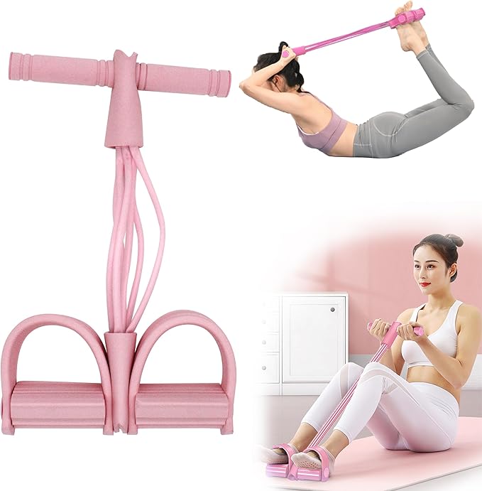 Multi-Function Tension Rope Band & Pedal Puller Resistance Band, 6-Tube Elastic Yoga Pedal Puller Resistance Band, for Abdomen/Waist/Arm/Leg Stretching Slimming Training