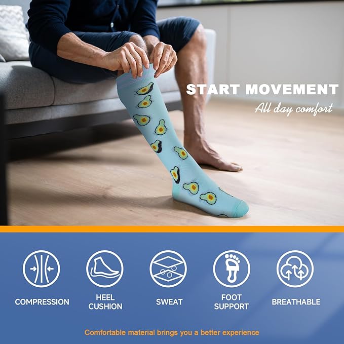 bropite Halloween Compression Socks for Women & Men-Pumpkin Ghost 6 Pairs 20-30mmhg Support Running Nurse Travel