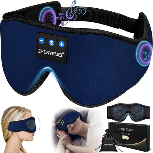 Sleep Mask with Headphones Bluetooth 5.4 Wireless, Sleep Headphone with Microphone Built-in HD Speakers Music, Eye Mask for Sleeping Travel Meditation for Men Women Girl Cool Gadgets