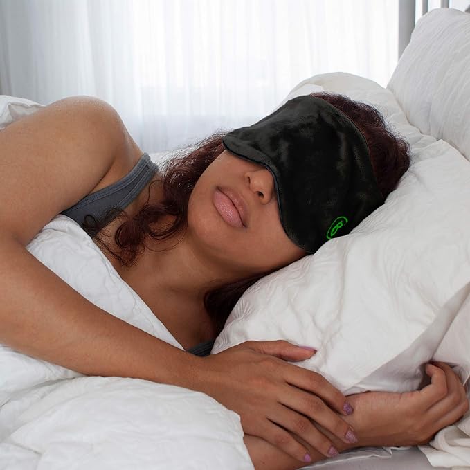 BARMY Weighted Sleep Mask for Women and Men (0.8lb/13oz) Weighted Eye Mask for Sleeping, Eye Cover Blocks Light Helps Relaxation and Night Sleep, Comfortable Blackout Sleeping Mask, Black