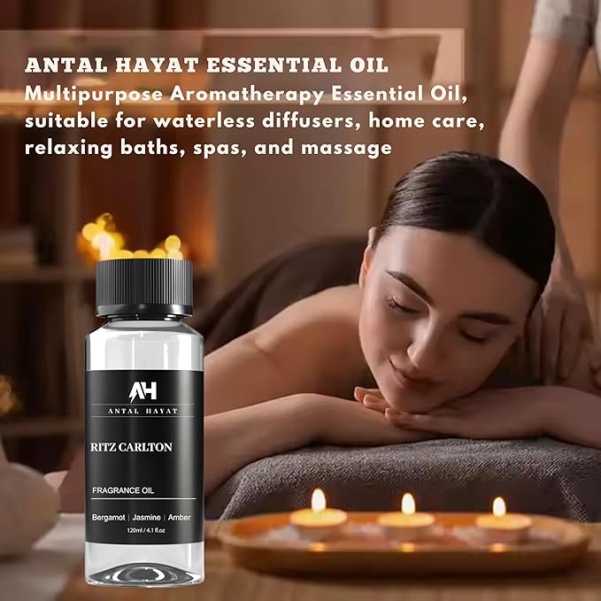 Essential Oil Aromatherapy Inspired by Luxury Hotels - Home Luxury Scent - Antal Hayat Diffuser Oil Scent - Diffuser Oil Blends for Aromatherapy (4.1 Fl Oz, Ritz Carlton)