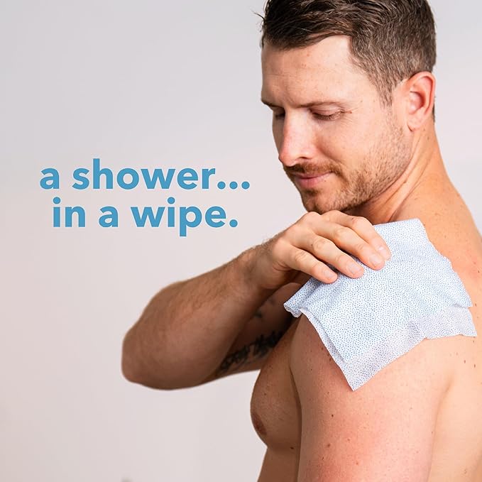 Super Fresh Shower Wipes Large Unscented Body Wipes for No Rinse Bathing Personal Hygiene Gym Travel or Camping Enriched with Aloe and Vitamin E 20 Individually Wrapped Disposable Sheets