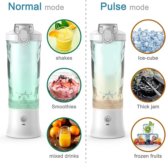 DENOKIN Portable Blender 20oz Vessel, Cordless Personal Size Blender for Shakes and Smoothies with 6 Blade, Small Blender for Kitchen, Home, Travel