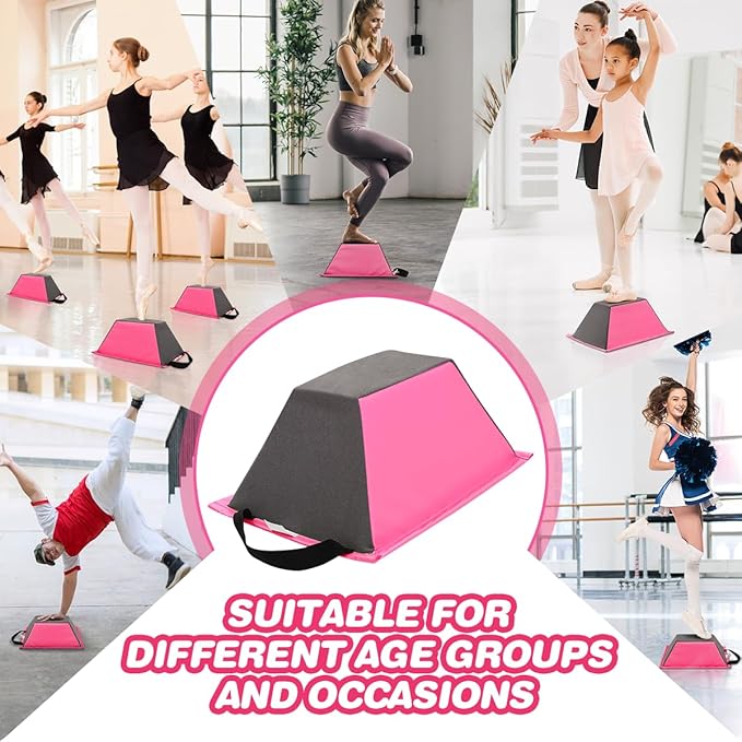 FBSPORT Cheer Stunt Training Stand, PU Non-Slip Stunt Trainer Flyer Stand Cheer for Promotion and Development of Flexibility, Coordination (Pink)