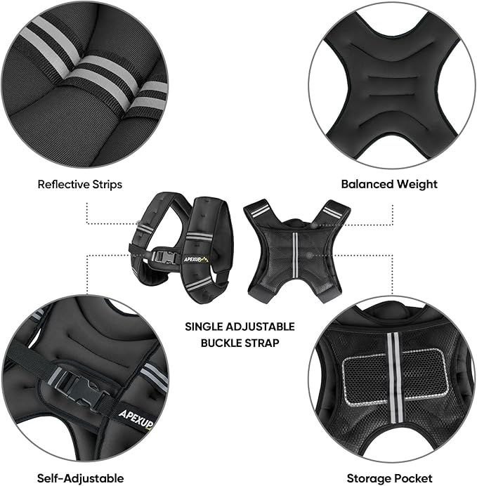 APEXUP Weighted Vest Men Women, Weight Vest for Women Workout Equipment for Strength Training Running