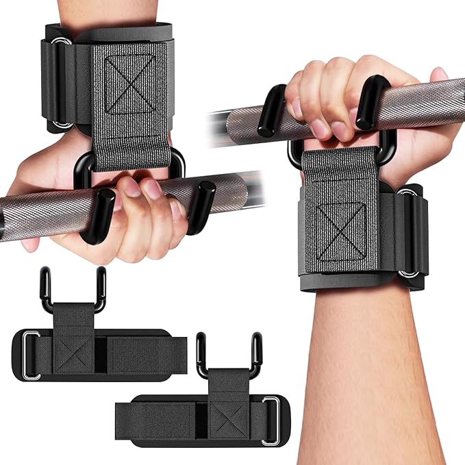GPANDAG Weight Lifting Hooks for Men and Women(Pair), 330 LB Heavy Duty Gym Lifting Wrist Strap Hook for Deadlifts, Pull-Ups, Strength Training, 0.4inch Grip Weightlifting Hooks for Teen