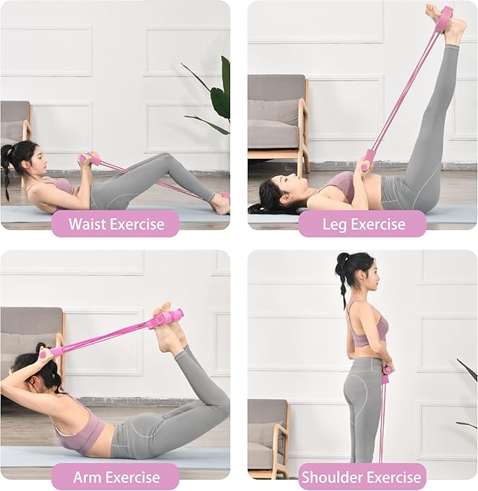 Multi-Function Tension Rope Band & Pedal Puller Resistance Band, 6-Tube Elastic Yoga Pedal Puller Resistance Band, for Abdomen/Waist/Arm/Leg Stretching Slimming Training