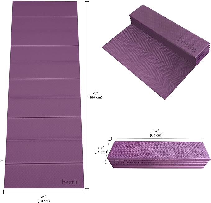 Foldable Yoga Exercise Mat – Lightweight, Anti-Slip, and Easy to Store for Yoga, Pilates, Home Workouts, and Floor Exercises