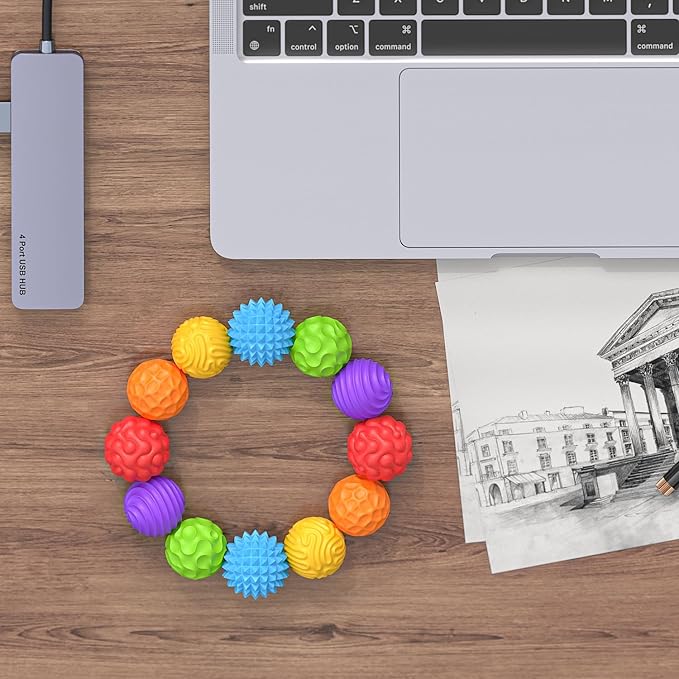 Magnetic Fidget Balls Fidget Toys Adults , 12Pack Large & Small Magnet Balls, Desk Fidgets with Textured, Silicone Stress Relief Sensory Toys for Teens with ADHD, Fun Magnets for Creative Gifts