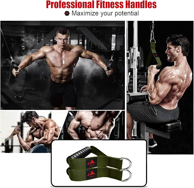 Heavy Duty Gym Workout Handles Attachment for Cable Machine,Resistance Band,Pulley System Home Exercise Equipment, Compatible with Bowflex,Total and Smith, Comfortable and Stronger Grip