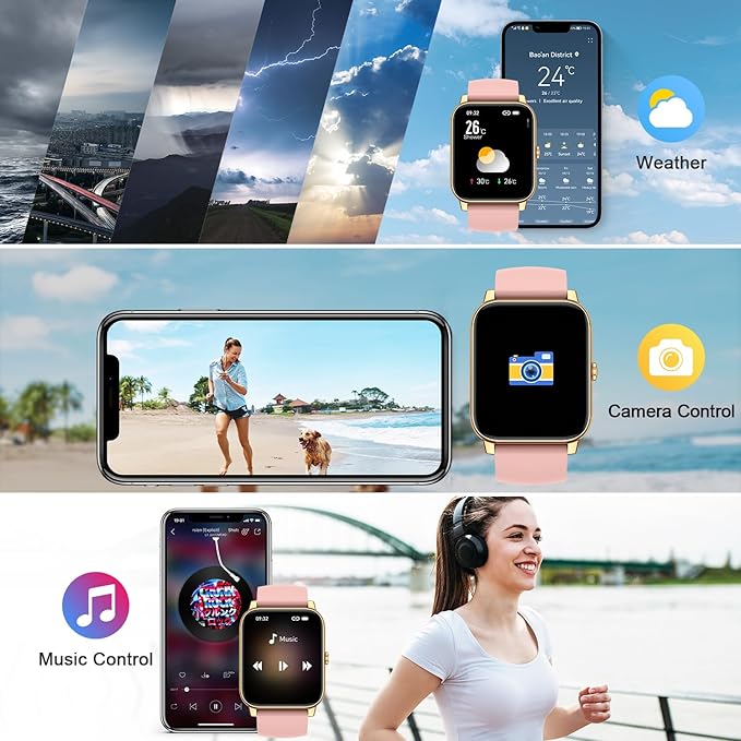 Smart Watch for Women Fitness Tracker: Smart Watches for Women Digital Mens Watches Make/Answer Call Waterproof Running Smartwatch Android Phone iPhone Samsung Compatible Heart Rate Monitor