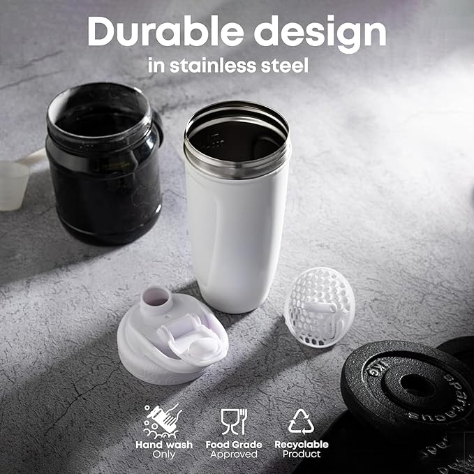 Smartshake Reforce Stainless Steel Protein Shaker Bottle 900 ml | 30 oz - Leakproof Screw-on Lid - BPA Free – Unisex - Non Insulated (The Exorcist)