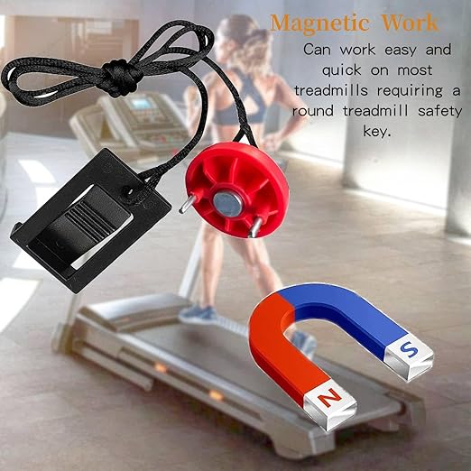 Universal Treadmill Safety Key Magnet Replacement Round Insert Style,Compatible with Proform Weslo Golds Gym Freemotion and Healthrider Treadmill
