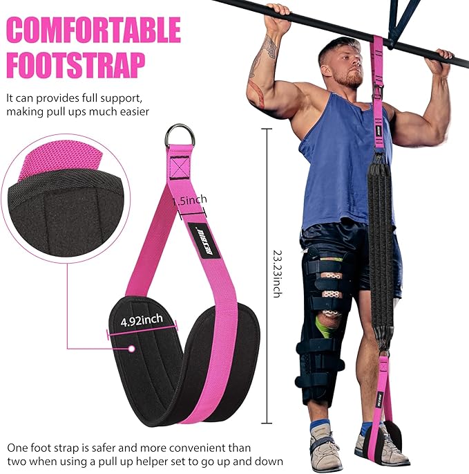 Pull Up Assistance Bands 260lbs, Heavy Pull Up Bands Resistance Bands for Pull Ups Working Out with Feet Rest, Pull Up Bar Bands Assistance Bands Strength Training Workout Equipment, Height Adjustable