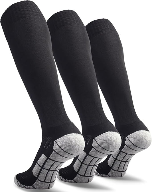 CWVLC Soccer Socks (1/3/5 pairs) Team Sport Knee High Socks for Adult Youth Kids