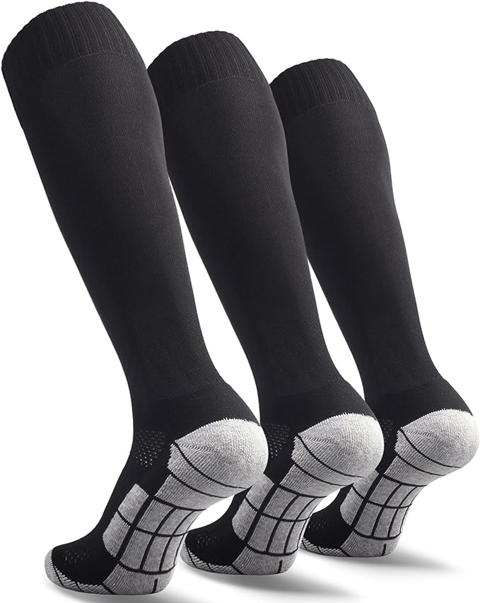 CWVLC Soccer Socks (1/3/5 pairs) Team Sport Knee High Socks for Adult Youth Kids
