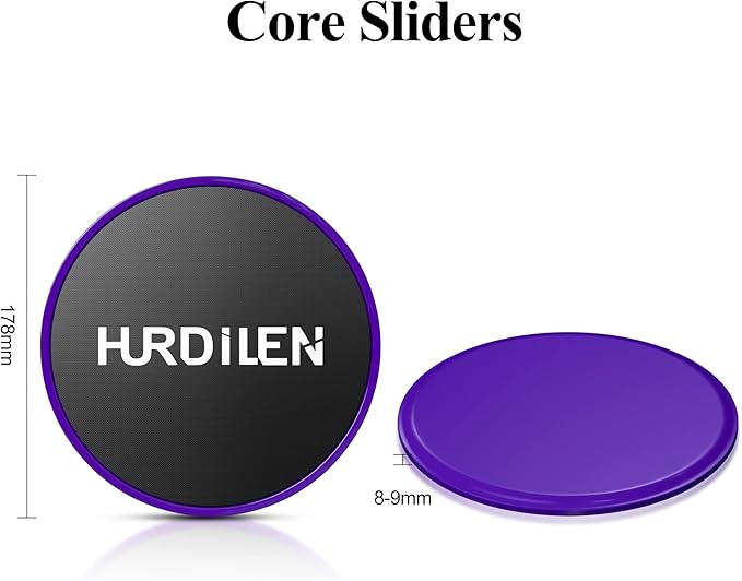 Core Sliders, Exercise Gliding Discs Dual Sided Use on Carpet and Hardwood Floors, Lightweight and Perfect Fitness Apparatus for Training Abdominal Core Strength