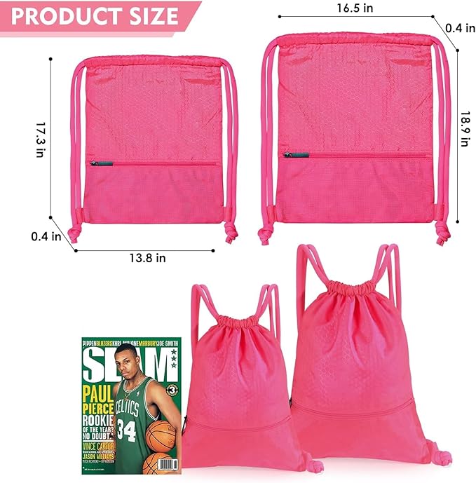 GAENMESH Drawstring Backpack Bag for Sports Lightweight Foldable Gym Bag with Sturdy Draw Cord Shoulder Strap Hiking Travel Camping