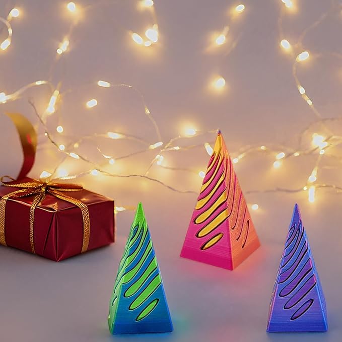3 Packs Impossible Cone,Spiral Cone Fidget Toy Impossible Pyramid Passthrough Toy,3D Printed Spiral Cone Fidget Toy,Mini Vortex Thread Illusion Desktop Deco Souvenir Gift for Anxiety Relaxing