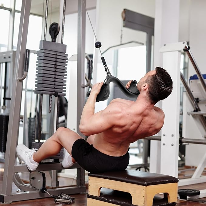 Kipika LAT Pull Down Bars Cable Machine Attachment, Rowing T-bar V-bar Set, Back Strength Training Handle Grips for Cable Machine Rowing Machine, 12" 20" 24" 28" 32" Five Sizes