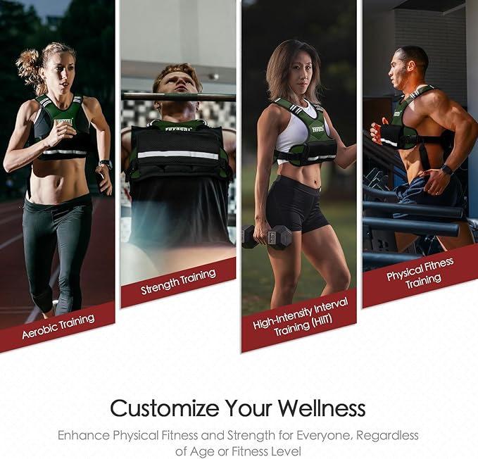 Feyachi Adjustable Weighted Vest - 3-12 lbs/12-20 lbs/20-32 lbs X Type Weight Vest with Reflective Stripe Ideal for Running Workout and Training