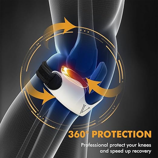 Silicone Patellar Tendon Support Strap 2-Pack, Knee Brace for Women & Men, Adjustable Non-Slip Patella Band Support for Running Basketball (White)