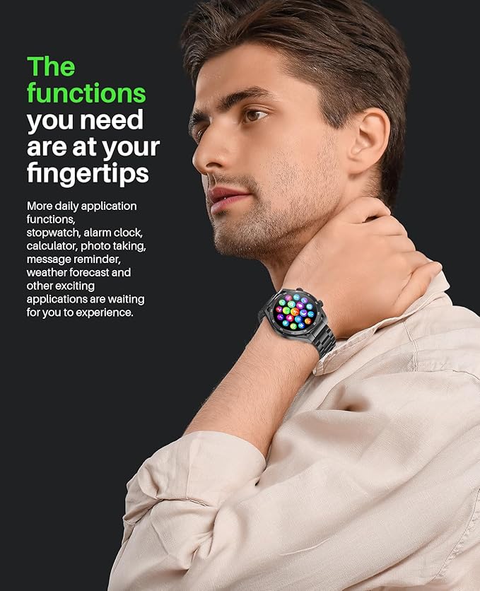 EarlySincere Smart Watches for Men with Blood Pressure, 1.39" HD Fitness Watch, Smartwatches with Heart Rate Blood Oxygen Sleep Monitor for Android and iPhone, Comes with Replaceable Silicone Strap