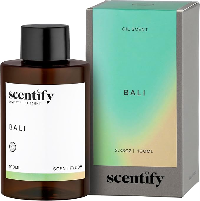 Scentify Bali Aroma Oil Refill Scent for Oil Diffusers - Lemon, Green, Amber, Musk, Woody Scents - Luxurious Relaxing Aromatherapy Diffuser Fragrance 100ml, 3.38 oz