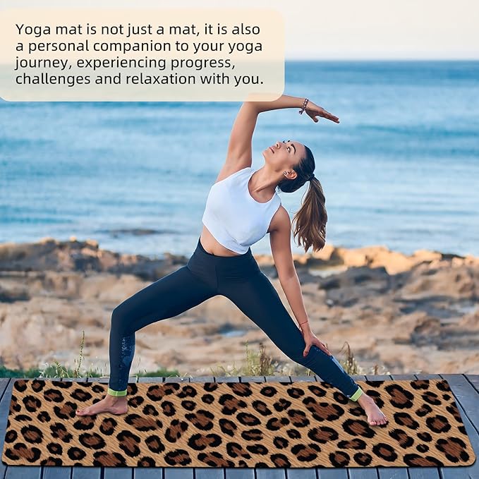 FOLAI Extra Thick Yoga Mat 6mm - Non-Slip Exercise Mat for HIIT, Pilates & Home Workouts & Workout with Free Carry Strap